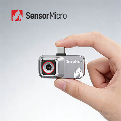 Câmera térmica plug-in ultra-compacta com resolução de 256 × 192 e microbolômetro de tamanho de pixel de 12 μm