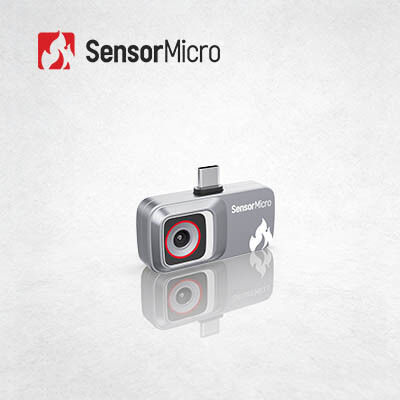 Câmera de imagem térmica com acessório para smartphone acessível, com resolução de 120×90 e pacote em nível de wafer com tamanho de pixel de 12μm